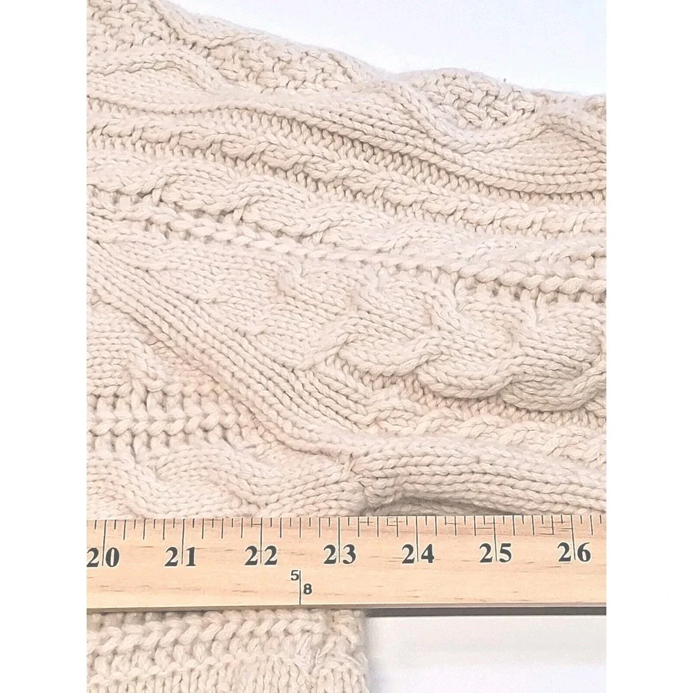 Banana Republic Merino Extra Fine Wool/Cotton Cable Knit Sweater Men's Size L